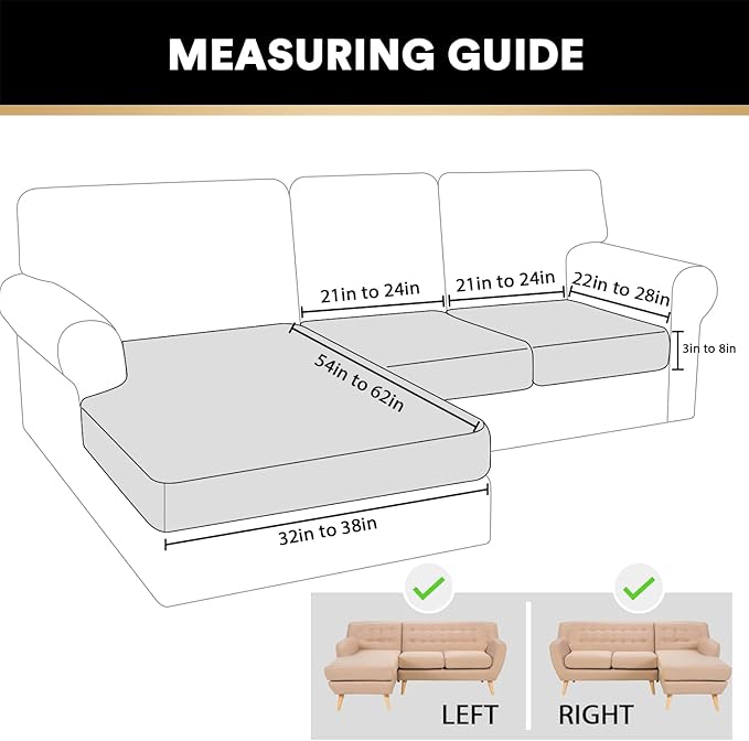 PrinceDeco Sectional Couch Covers 3 Pieces Velvet Sofa Covers L Shape Soft Couch Covers for Sectional Sofa Corner Sofa Cover Couch Cover for Dogs Washable (2 Seater + 1 Chaise,Brown)