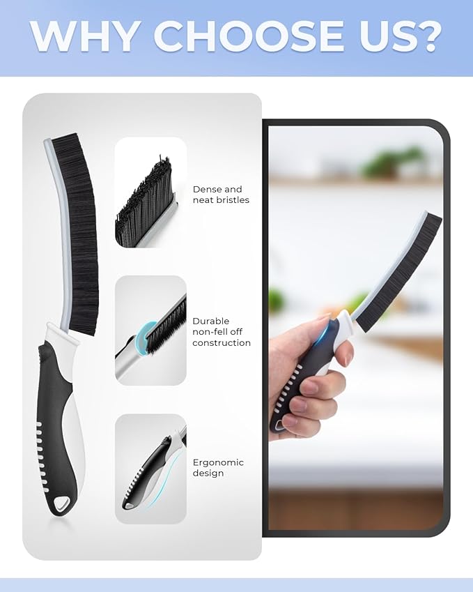 Crevice Cleaning Brushes, Scrub Brush for Hard to Reach Small Space, Home Essentials, Cleaning Supplies, Cleaning Tools for Household Use, Bathroom, Shower, Kitchen, Toilet, Window (3, Green)