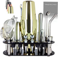 22-Piece Cocktail Shaker Set, 25/20oz Bartender Kit, Bartending Stainless Steel Bar Tools Sets for Drink Mixing, Boston Cocktail Shakers with Stand Recipes Booklet (Rose Copper-25-20oz)