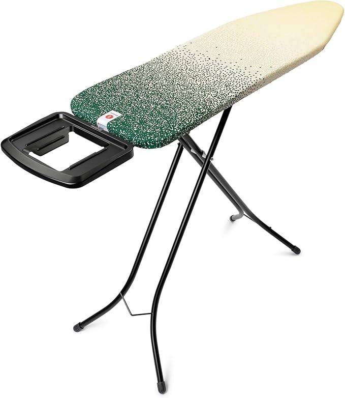 Brabantia - Ironing Board B – Solid Steam Iron Rest – Adjustable Height – Non-Slip Rubber Feet – 100% Fairtrade Cotton Cover with Foam Padding – Foldable – New Dawn – Size B (49 x 15 in)