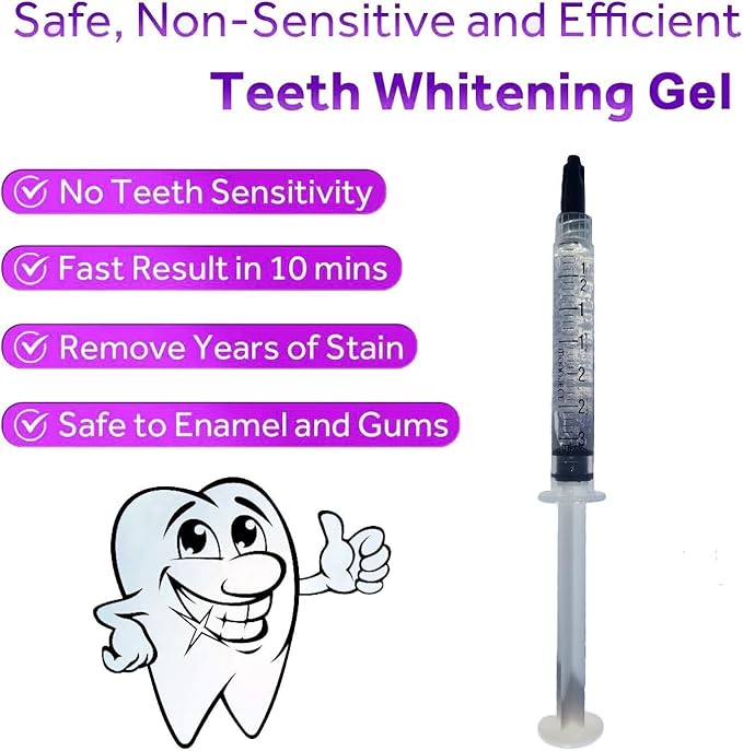 Bright White Smiles 44% Teeth Whitening Gel Syringe Refill Pack, Carbamide Peroxide, 5 Syringes (3ml),Tooth Whitener Formula