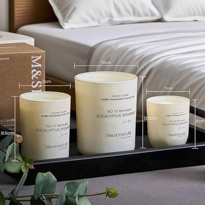 M&SENSE Natural Soy Candle| Pink Jasmine Blossom | 16.6 oz, 95H Burn | Minimalist Scented Candle for Relaxation, Gifting, Home Décor | for Bedroom, Office, Party Large
