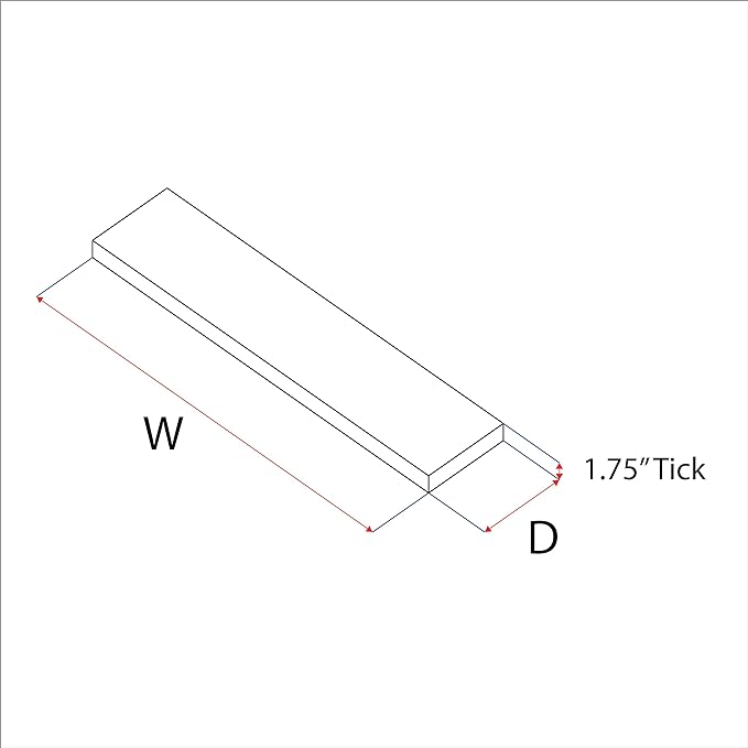 URBANDI, Rustic Floating Shelves, Set of 2, Hidden Bracket, Solid Wood, Heavy Duty, Wall Mounted Shelves, (Grey, 36Wx10D)