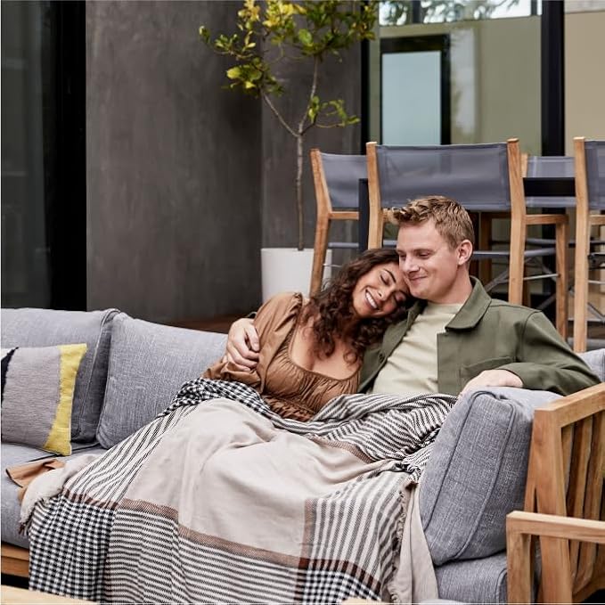 Outer Insect Shield Lightweight Throw Blanket - Pinstripe, 50’’W x 60’’, Recycled Material, Repels Mosquitoes, Ticks, Fleas & Flies, Machine Washable, Camping, Picnic, Beach, Travel