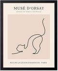 Poster Master Vintage Poster - Retro One Line Cat Drawing Print - Cat Art - Minimal Gift for Men, Women, Animal Lover - Abstract Wall Decor for Home, Office, Bedroom, 18x24 Unframed Wall Art