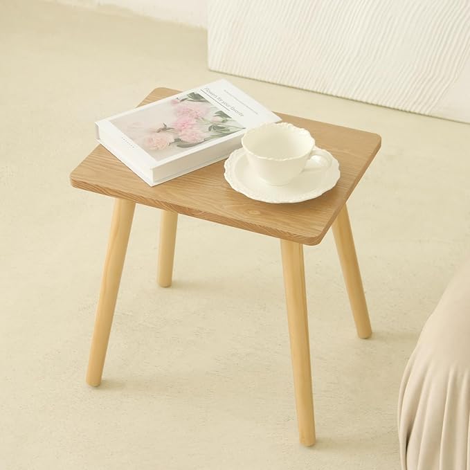 AWASEN Side Table, Small End Accent Table for Living Room Bedroom Office Small Spaces, Modern Wood Side Table Nightstand with Solid Wood, Easy Assembly, (Natural)