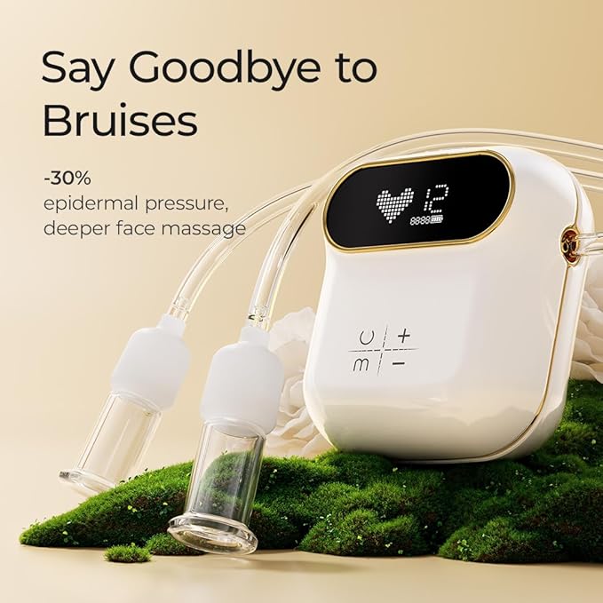 6Pcs Electric Facial Cupping Therapy Set Glass, 3 in 1 Gua Sha Facial Tools Face Cupping Massage for Eye Neck Skin Care, 3 Size Vacuum Suction Cups for Cellulite, Puffiness Reduction