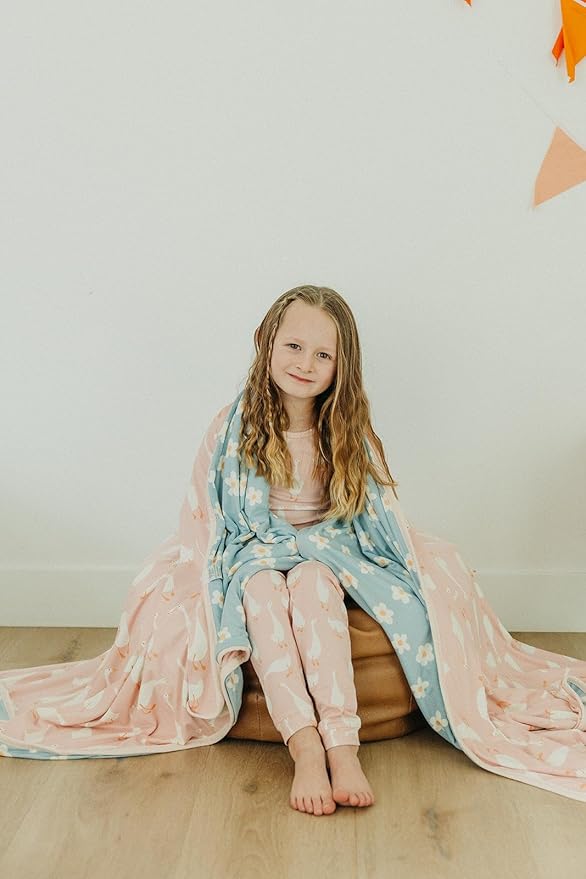 Copper Pearl Jumbo 3-Layer Baby Blanket: Soft Baby Quilts for Boys and Girls | Breathable, Cozy, Toddler Blanket | Baby Quilt for Newborns | 46x46 Premium Polyester/Rayon | Goosie