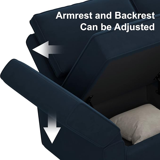 Belffin Modular Sectional Sofa Couch with Reversible Chaise Velvet L Shaped Storage 4-seat Convertible Blue…