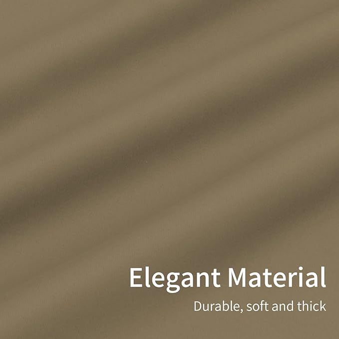 Easy-Going Blackout Curtains for Bedroom, Solid Thermal Insulated Grommet and Noise Reduction Window Drapes, Room Darkening Curtains for Living Room, 2 Panels(46x84 in, Tan)