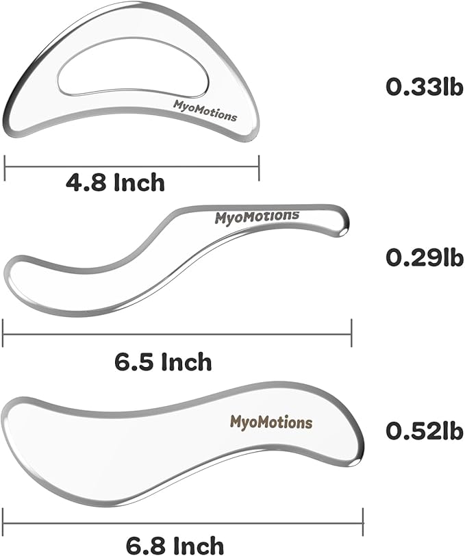 3-Piece Muscle Scraper Tool Set for IASTM Therapy - Stainless Steel Gua Sha Tool for Myofascial Release and Deep Tissue Massage Tool Set