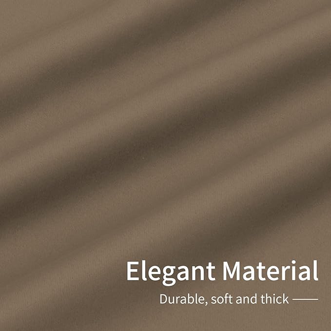 Easy-Going Blackout Curtains for Bedroom, Solid Thermal Insulated Grommet and Noise Reduction Window Drapes, Room Darkening Curtains for Living Room, 2 Panels (34x45 in, Camel)