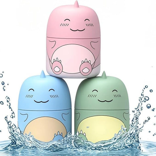 Cute Dinosaur-Shaped Toilet Bowl Cleaner Bottle, Bathroom Toilet Tank Cleaner with Ocean, Jasmine, and Peach Scent,Three bottles can be used for 9 months (1, Three colors and three bottles)