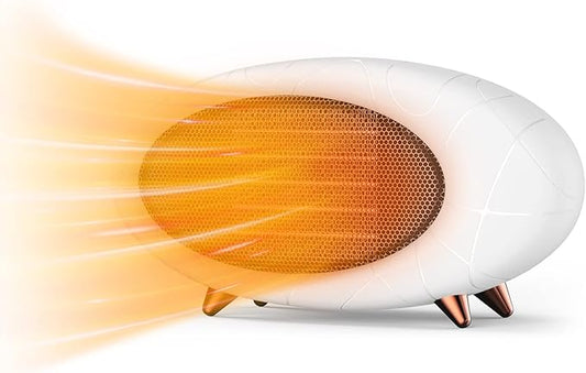 Desk Heater,600W Energy Efficient Small Desk heater for Indoor Use,PTC Fast Heating Ceramic Space Heater for Bedroom Home Office Indoor Use(White)