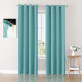 ChrisDowa Blackout Curtains 90 inches Long for Bedroom - 2 Panels Set Grommet Thermal Insulated Room Darkening Curtains for Living Room (Aqua, 52 x 90 Inch)