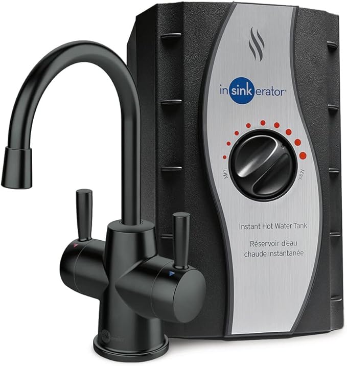 InSinkErator Stainless Steel Tank, HC250MBLK-SS HOT250 System & F-2000S Premium Under Sink Water Filtration System for Instant Hot and Cold Water Dispenser System