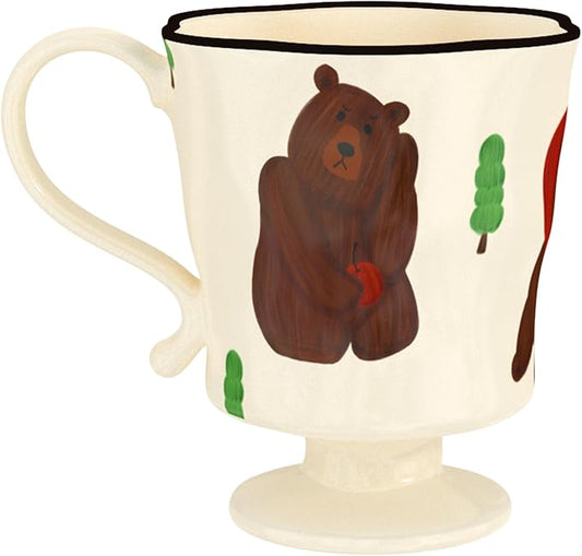 360ml -12.17oz Painted Cute Bear Ceramic Mug - Cute Coffee Cup for Espresso,Cappuccino, Turkish Tea - Gift for Women, Dishwasher Safe