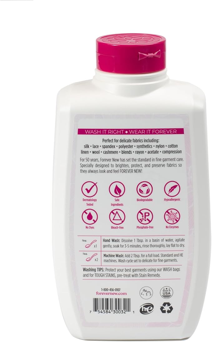 FOREVER NEW Liquid Laundry Detergent – Nontoxic Hypoallergenic Laundry Soap, Safe for Colors & Sensitive Skin - Essential Laundry Supplies, Delicate Fabric Care Wash (Original Scent, 32 fl. oz)