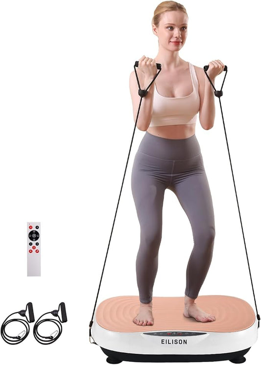 EILISON Glory Vibration Plate Exercise Machine - Whole Body Workout Vibration Fitness Platform Equipment for Home & Travel Workout, Weight Loss, Toning & Wellness