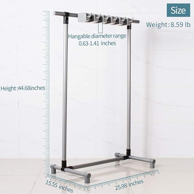 Broom Mop Holder Floor-Mounted mop Rack Cleaning Tool storage for laundry room closet organizer (6racks)