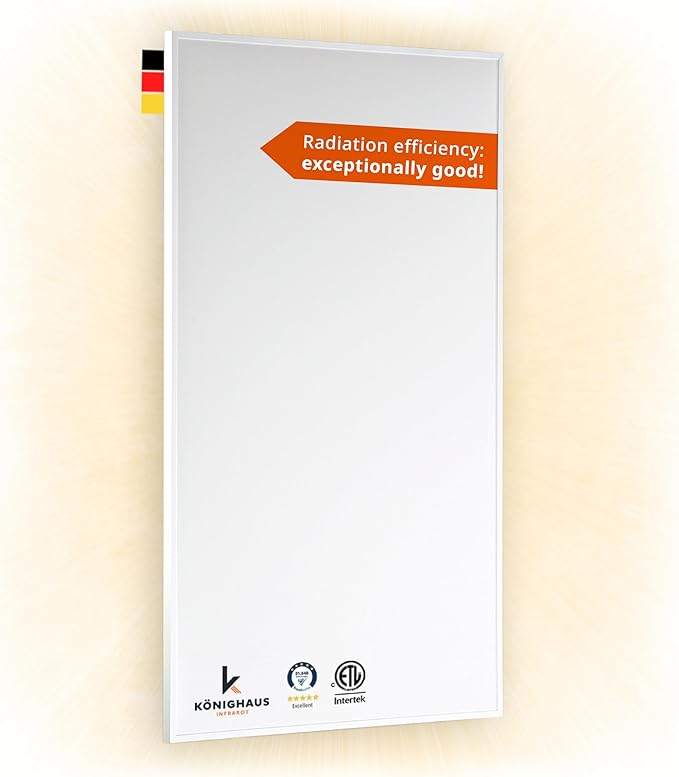 Infrared Space Heater - suited for smaller rooms - potent & energy efficient electric heating - wall-mounted - warms up quickly - over-heating protection - no noise - no maintenance - pleasant warmth