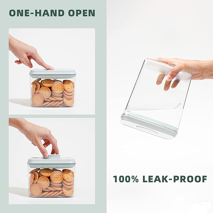 Airtight Pop Food Containers 10-Piece Set BPA-Free Stackable Air Tight Pantry Storage Containers Ideal for Storage Cereal Snack Flour Sugar Spaghetti