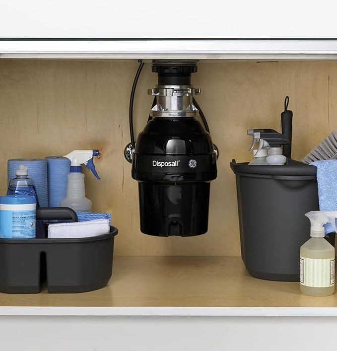 GE Disposall Batch Feed 3/4 Horsepower Motor Garbage Disposer, Good for Grinding: Vegetable Peels & Small Bones, Easy Install Kit, Non-Corded, Recommended for 2-4 Person Homes, GFB760N