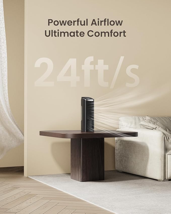 Fan for Bedroom, 13" Tower Fan with Remote, 4 Modes 4 Speeds Max 24ft/s, 70° Oscillating Desk Fan, 12H Timer Portable Fans, Cooling Fans for Office, Home