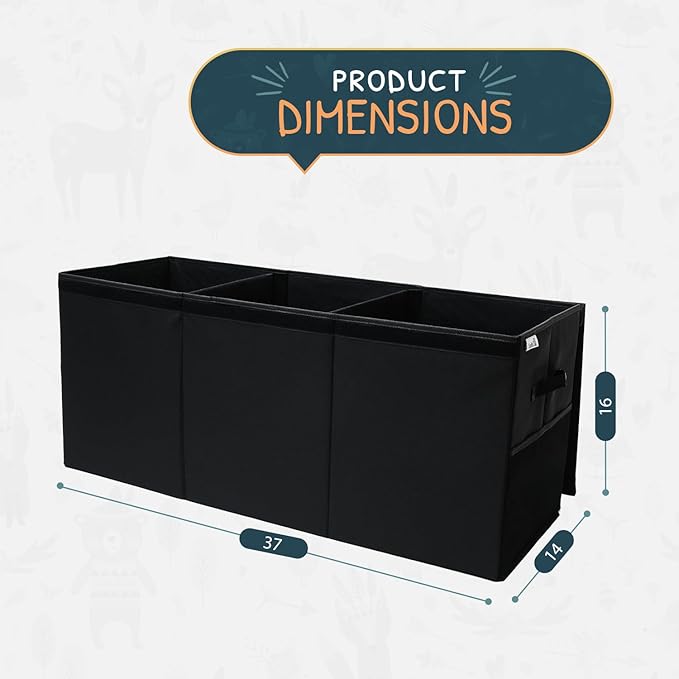 Extra Large Toy Storage Organizer with Lid - Sturdy, Collapsible Toy Chest Storage Box Design - Toys Bin with Dividers for Kids, Nursery, Bedroom, Playroom 37"x16"x14"