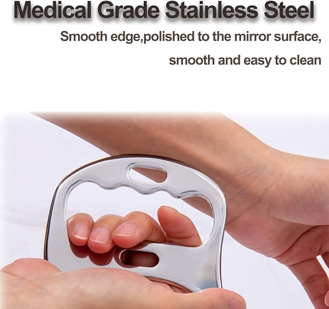 FeelFree Sport Stainless Steel Gua Sha Scraping Massage Tool-Muscle Scraper - Soft Tissue Mobilization,Physical Therapy for Back, Legs, Arms…
