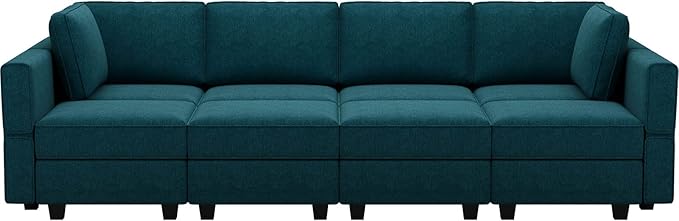 Belffin Modular Sectional Sleeper Sofa Bed Convertible Sectional Couches for Living Room. Peacock Blue Couch