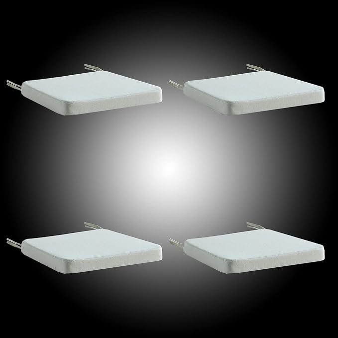 Chair Cushion for Dining Chairs with Ties 4 Pack Non Slip Memory Foam Kitchen Room Chair Pads 17x16 Inch, Beige