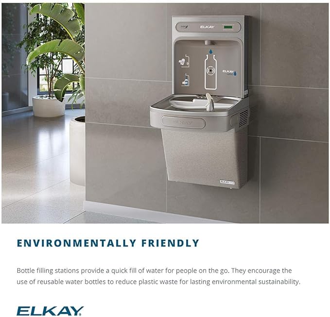 Elkay EZSDWSSK EZH2O Wall Mount Drinking Fountain and Bottle Filling Station with Silver Ion Anti-Microbial Protection - N/A