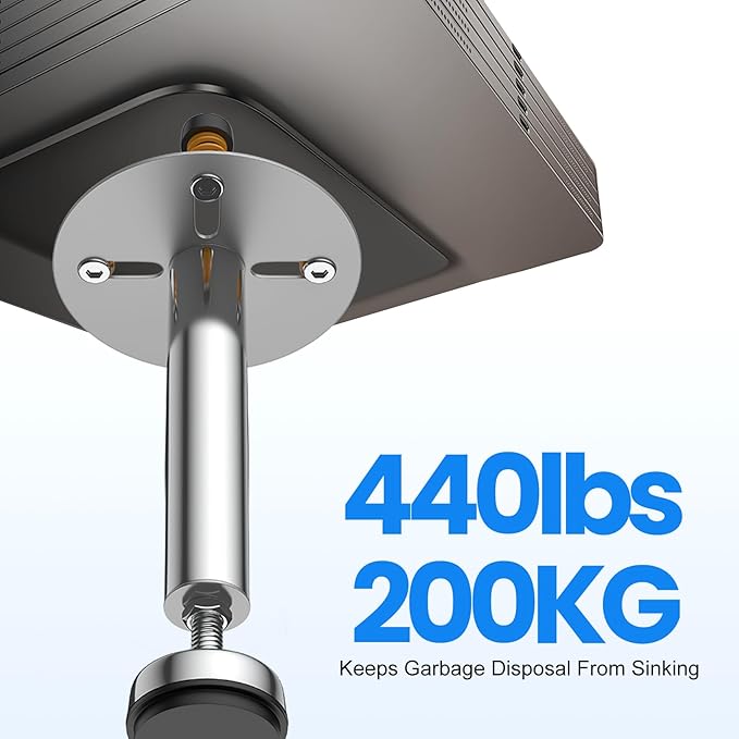 Garbage Disposal Support, Adjustable Spring Shock Absorber Bracket (11.02-14.56inch (28-37cm)), Holds Up tp 440lbs, Stainless Steel Noise Reduction Installation Kit
