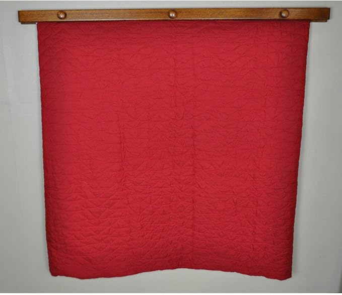 RRD Quilt Hanger for Wall for Display (54") Amish Made Wooden Quilt Rack Wall Mount - Rustic Tapestry Quilt Wall Hangers (Maple Wood, Ebony Stain, 54" Long)