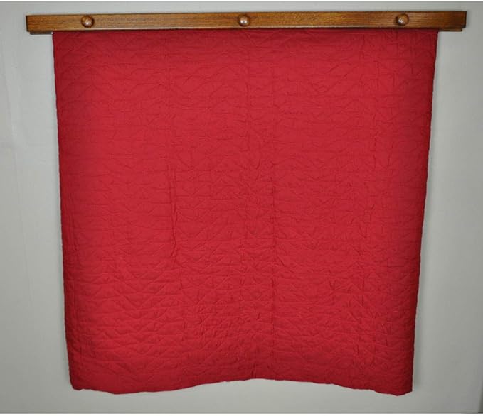 RRD Amish Made Wooden Quilt Rack Wall Mount - Rustic Tapestry Hangers for Rugs, Tapestries & Quilts - Cherry Wood, Cherry Stain, 54' Long