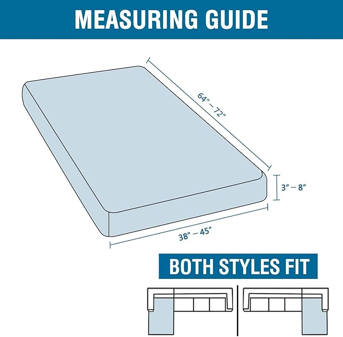 H.VERSAILTEX Super Stretch Individual Chaise Cover Sectional Couch Covers for L Shaped Sofa Both Left/Right Featuring Thick Jacquard Textured Twill Fabric (1 Piece Chaise Cover Large, Olive)