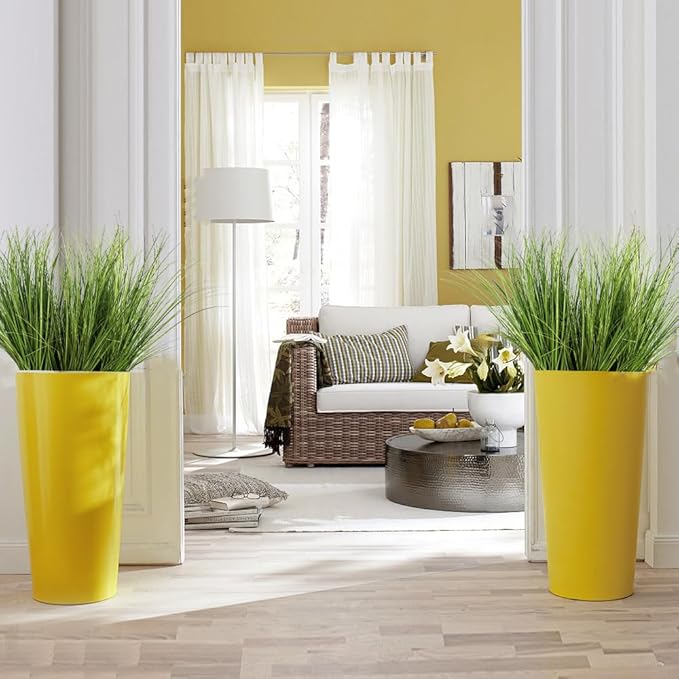 Melorca&Guilla Artificial Plants 6PCS 25.5“ Fake Tall Onion Grass,Faux Grass Plant,Artificial Grass Greenery Shrubs Bushes for Garden Porch Window Box Shop Office Home Décor
