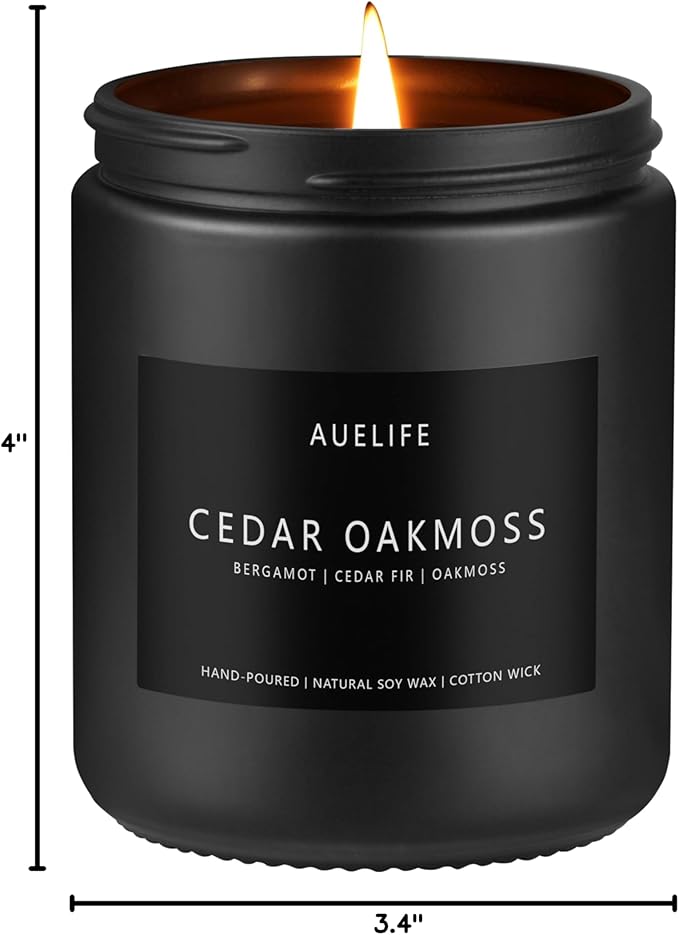 Cedar Oakmoss Candle | Scented Candles for Men - Soy Candles for Home Scented, Manly Candle for Bedroom, Man Gifts for Him/Friend -7oz