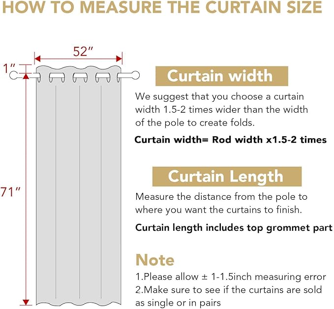 H.VERSAILTEX Premium Blackout Thermal Insulated Room Darkening Curtains for Bedroom/Living Room - Classic Grommet Top (2 Panels, Stone, 52 Inch by 72 Inch)