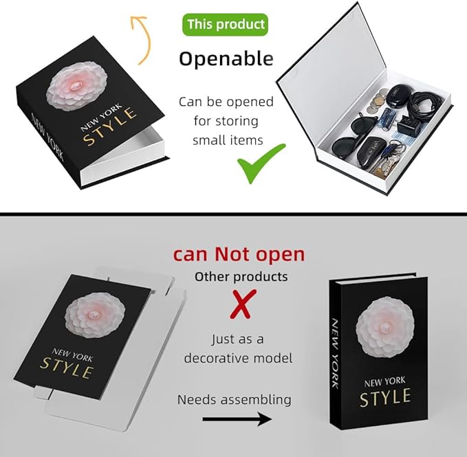 Decorative Storage Book Box – Hidden Storage for Remote Controls, Keys, and Small Items – Elegant Home Decor for Living Room, Bedroom, Coffee Table – Modern Style Faux Book Organizer (London)