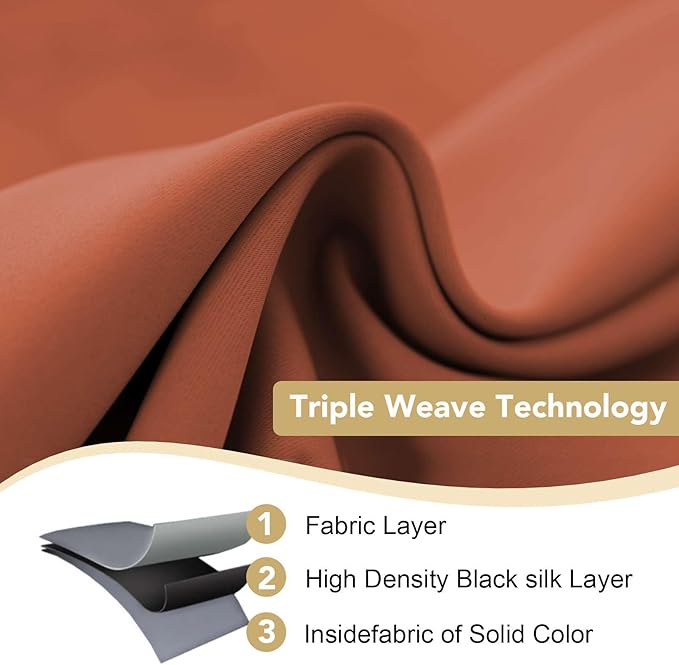 H.VERSAILTEX Thermal Insulated Blackout Shades Formaldehyde-Free Kids Room Curtains,Grommet Top,52 by 63 - Inch - Orange - Set of 2 Panels