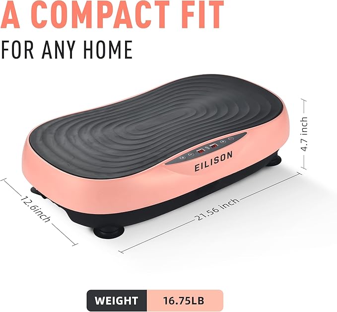 EILISON Glory Vibration Plate Exercise Machine - Whole Body Workout Vibration Fitness Platform Equipment for Home & Travel Workout, Weight Loss, Toning & Wellness