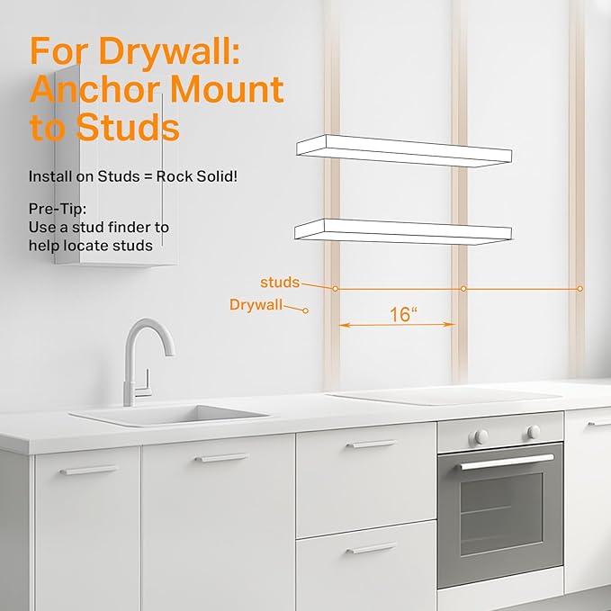 BAYKA Floating Shelves for Wall, 36 inches Long Wall Mounted Rustic Wood Shelves for Bathroom, Bedroom, Living Room, for Books/Storage/Decor with 30lbs Capacity（Black,Set of 3