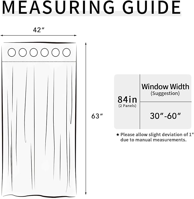 Easy-Going Blackout Curtains for Bedroom, Solid Thermal Insulated Grommet and Noise Reduction Window Drapes, Room Darkening Curtains for Living Room, 2 Panels(42x63 in, White)