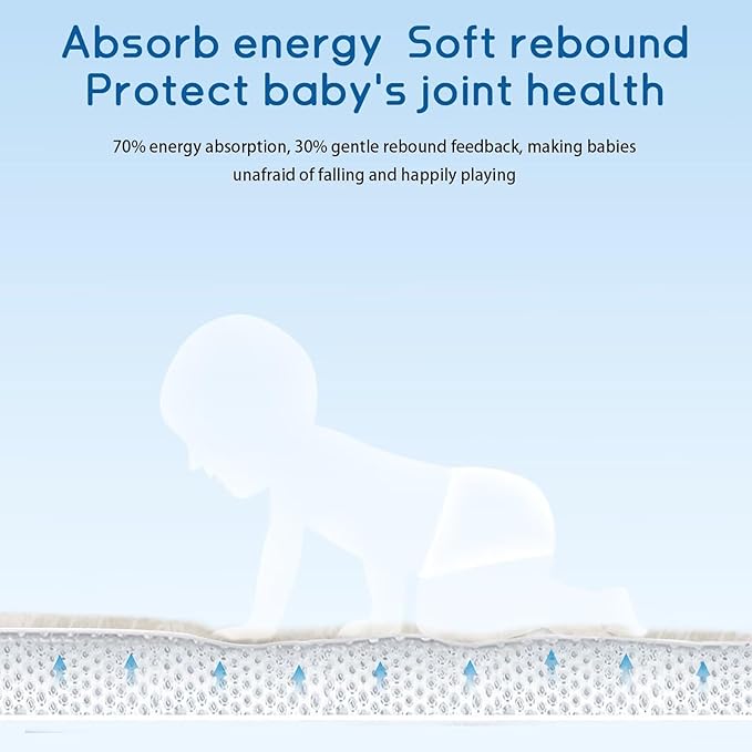 Baby Play Mat for Floor Tummy Time Mat Nursery Rug Muscle Mat Area Rug Playroom Rug Tatami Mat 13'1"x6'7" Memory Foam 1.3" Thick Crawling Mat For Babies,Toddlers, Infants, Kids,Floor Mat(Beige)