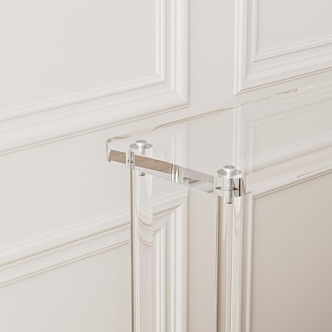 Acrylic Console Table, 2 Tier Acrylic Narrow Console Tables for Entryway,CHICUN, Square Legs, Skinny Console Table for Foyer, Sofa, Living Room,Clear