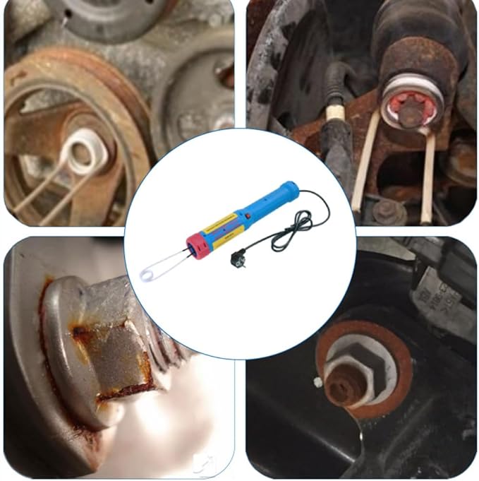 Generic Magnetic Induction Heater, Flameless Bolt Removal Tool, Handhled Induction Heater Kit with 8 Coils & 2 Copper Wires, 1100W Rusty Bolt Removing Tool (Upgraded Rotary Type), Blue