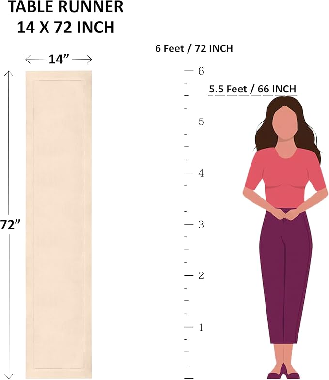 Solino Home Linen Table Runner 72 Inches Long - 100% Pure Linen Pine Green Dining Table Runner 14 x 72 Inch for Fall, Autumn, Thanksgiving - Fete