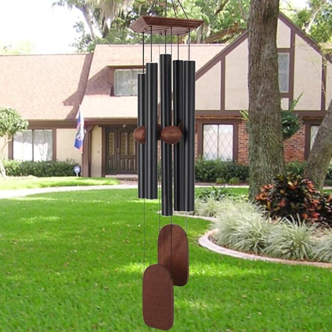 Astarin Wind Chimes Outdoor Deep Tone, Memorial Wind Chimes Outdoor, Gifts for Housewarming/ Mother Day/ Christmas, Outdoor Decor for Patio, Garden, Yard, Home (36 Inch Black Wind Chime)